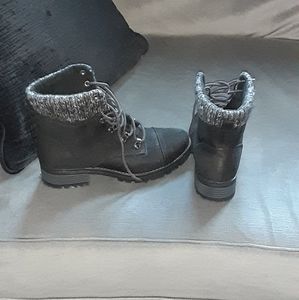Black suede boots